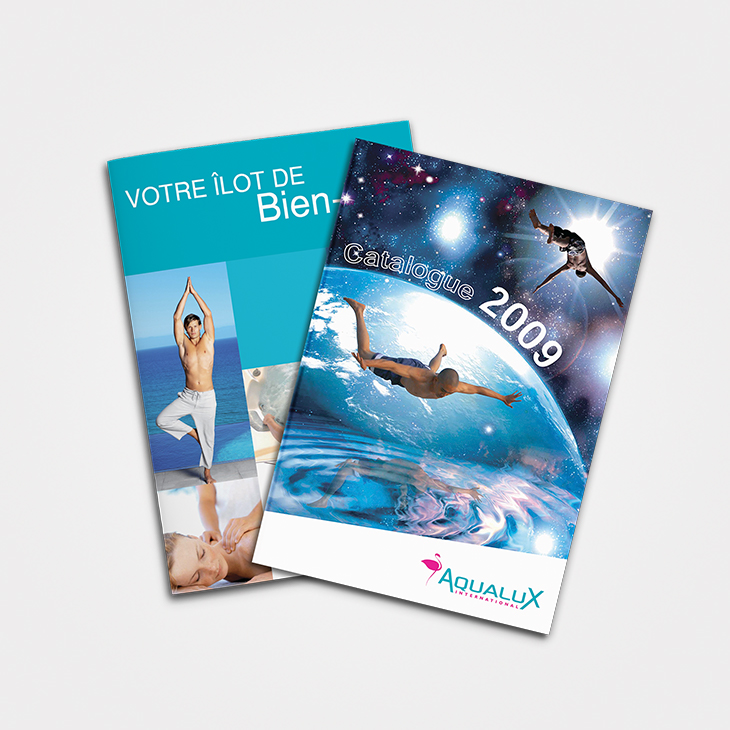 mise en page catalogues produits aqualux