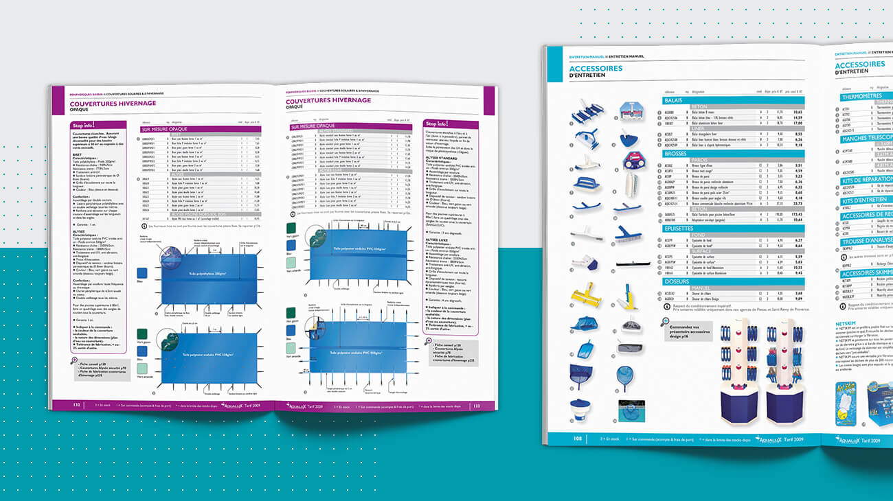 mise en page catalogues produits aqualux n°1